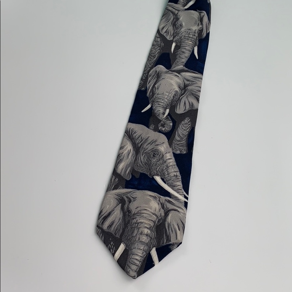WWF African Elephants Blue Necktie